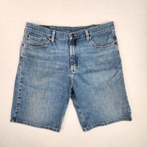 Wrangler Mens Jean Shorts Size 36 Waist Blue Denim 9" inseam